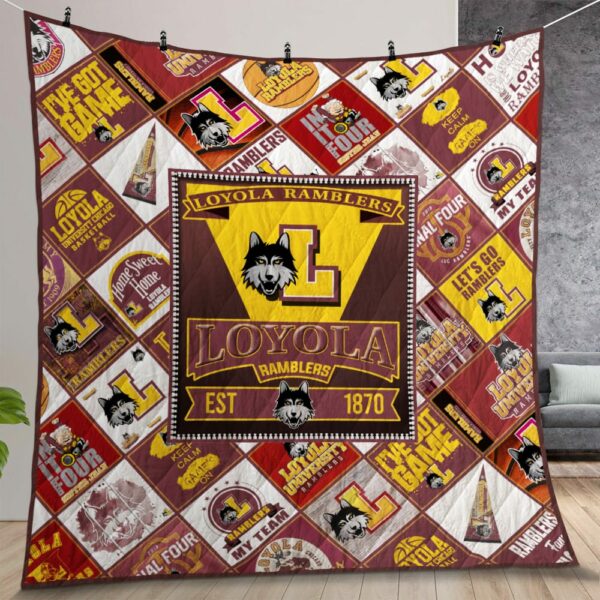 Ncaa Loyola Ramblers Quilt Gift For Christmas Birthday Thanksgiving