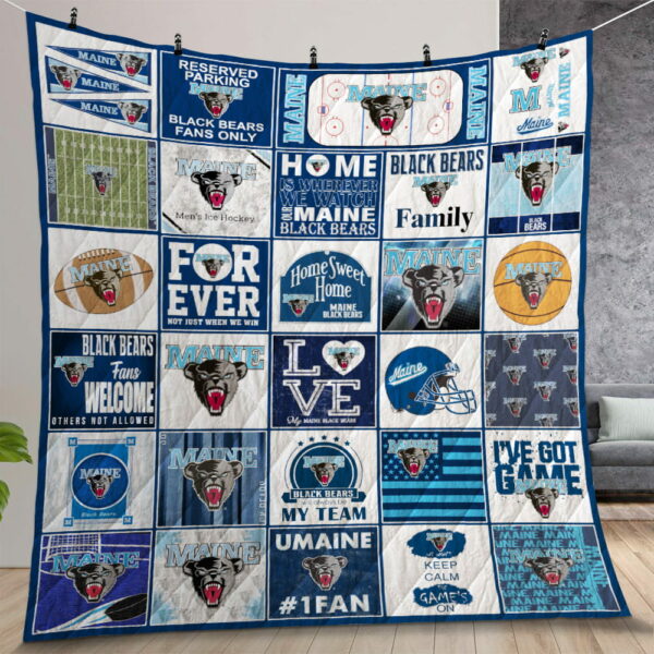 Ncaa Maine Black Bears Quilt Gift For Christmas Birthday Thanksgiving Version 1