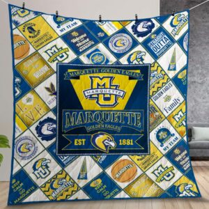 Ncaa Marquette Golden Eagles Quilt Gift For Christmas Birthday Thanksgiving