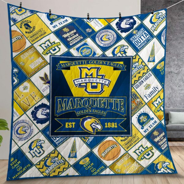 Ncaa Marquette Golden Eagles Quilt Gift For Christmas Birthday Thanksgiving