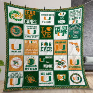 Ncaa Miami Hurricanes Quilt Gift For Christmas Birthday Thanksgiving Version 1