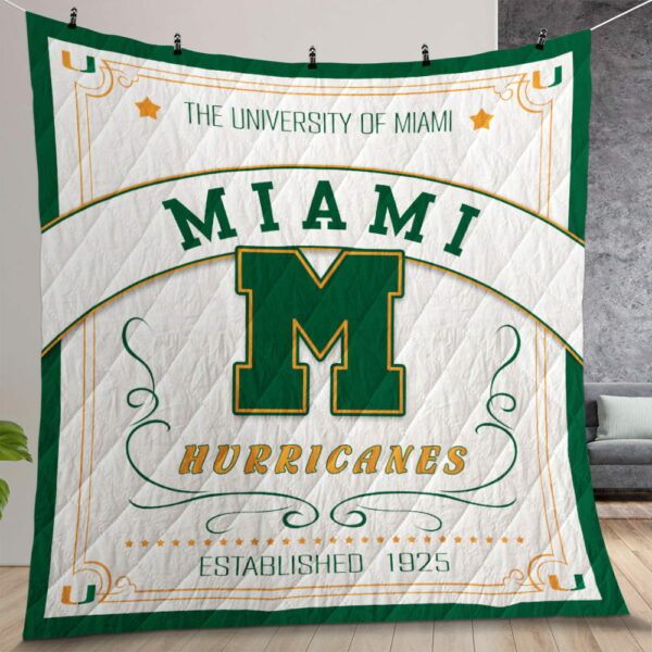 Ncaa Miami Hurricanes Quilt Gift For Christmas Birthday Thanksgiving Version 4
