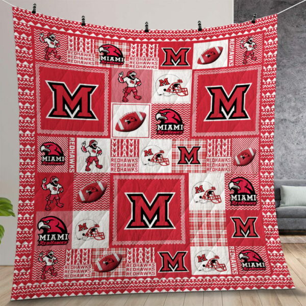 Ncaa Miami Redhawks Quilt Gift For Christmas Birthday Thanksgiving Version 2