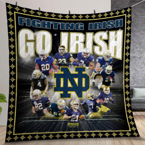 Ncaa Notre Dame Fighting Irish Quilt Gift For Christmas Birthday Thanksgiving Version 6