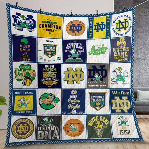 Ncaa Notre Dame Fighting Irish Quilt Gift For Christmas Birthday Thanksgiving Version 8