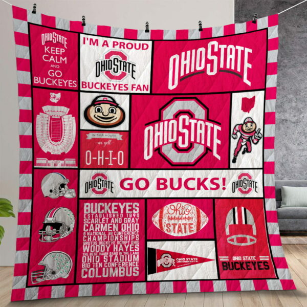 Ncaa Ohio State Buckeyes Quilt Gift For Christmas Birthday Thanksgiving Version 1