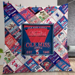 Ncaa Ole Miss Rebels Quilt Gift For Christmas Birthday Thanksgiving Version 1