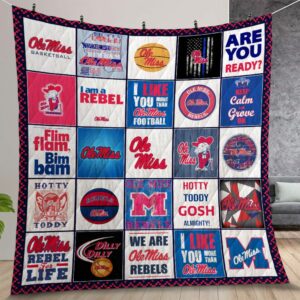 Ncaa Ole Miss Rebels Quilt Gift For Christmas Birthday Thanksgiving Version 3