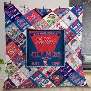Ncaa Ole Miss Rebels Quilt Gift For Christmas Birthday Thanksgiving Version 4