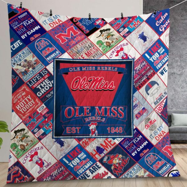 Ncaa Ole Miss Rebels Quilt Gift For Christmas Birthday Thanksgiving Version 4