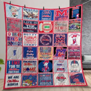 Ncaa Ole Miss Rebels Quilt Gift For Christmas Birthday Thanksgiving Version 6