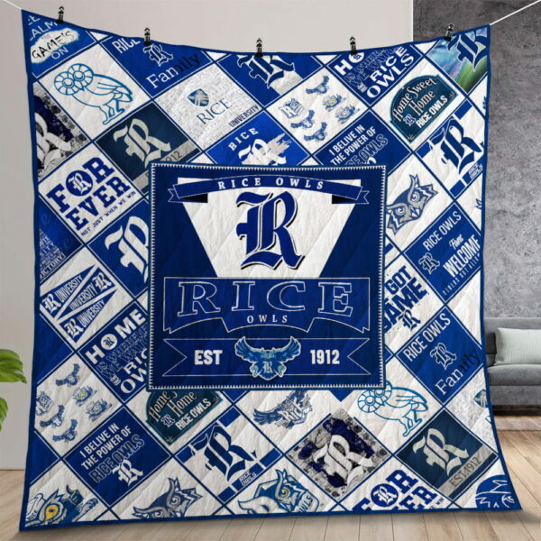 Ncaa Rice Owls Quilt Gift For Christmas Birthday Thanksgiving
