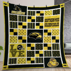 Ncaa Southern Miss Golden Eagles Quilt Gift For Christmas Birthday Thanksgiving