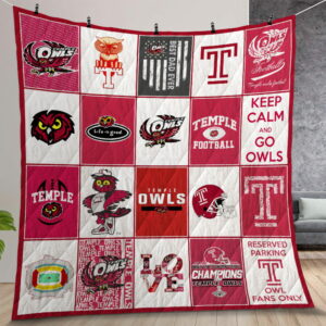 Ncaa Temple Owls Quilt Gift For Christmas Birthday Thanksgiving