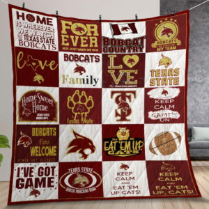 Ncaa Texas State Bobcats Quilt Gift For Christmas Birthday Thanksgiving