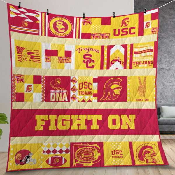 Ncaa Usc Trojans Quilt Gift For Christmas Birthday Thanksgiving