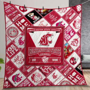 Ncaa Washington State Cougars Quilt Gift For Christmas Birthday Thanksgiving