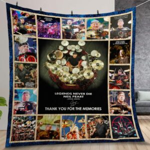Neil Peart Thank You For The Memories Quilt Gift For Christmas Birthday Thanksgiving