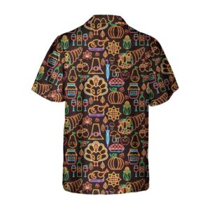 Neon Thanksgiving Turkey Seamless Pattern Hawaiian Shirt Funny Thanksgiving Shirt Best Gift For Thanksgiving Day 2