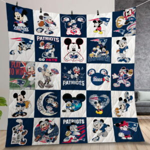 New England Patriots Disney Quilt Gift For Christmas Birthday Thanksgiving
