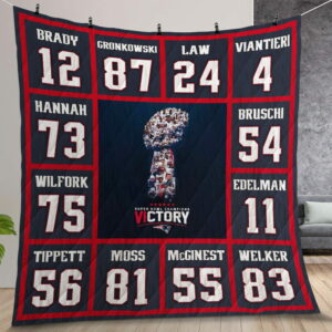 New England Patriots Quilt Gift For Christmas Birthday Thanksgiving Version 1