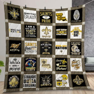 New Orleans Saints Quilt Gift For Christmas Birthday Thanksgiving Version 2