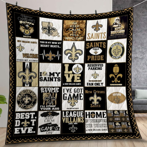 New Orleans Saints Quilt Gift For Christmas Birthday Thanksgiving Version 3