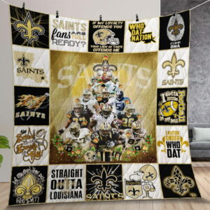 New Orleans Saints Quilt Gift For Christmas Birthday Thanksgiving Version 5