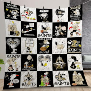 New Orleans Saints Snoopy Quilt Gift For Christmas Birthday Thanksgiving