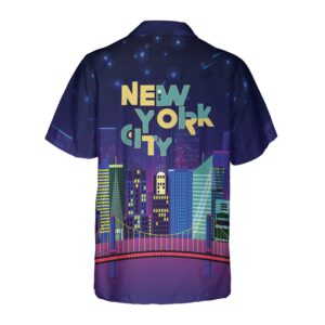 New York City By Night Hawaiian Shirt 2