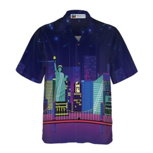 New York City By Night Hawaiian Shirt 3