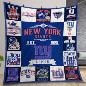 New York Giants Quilt Gift For Christmas Birthday Thanksgiving