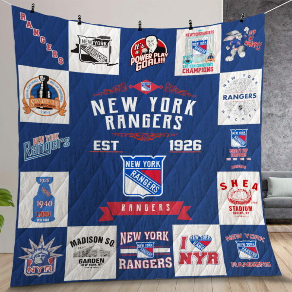 New York Rangers Quilt Gift For Christmas Birthday Thanksgiving Version 1