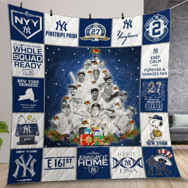 New York Yankees Lg Christmas Quilt Gift For Christmas Birthday Thanksgiving Ver 02