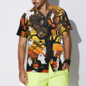 Night Of Pumpkin Ghost Hawaiian Shirt 4