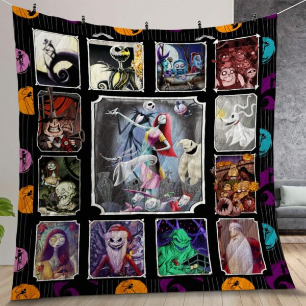 Nightmare Before Christmas Love Quilt Gift For Christmas Birthday Halloween