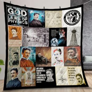 Nikola Tesla Tribute Quilt Gift For Christmas Birthday Halloween