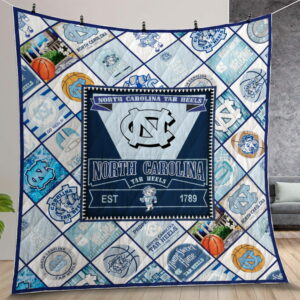 North Carolina Tar Heels Quilt Gift For Christmas Birthday Thanksgiving Version 2