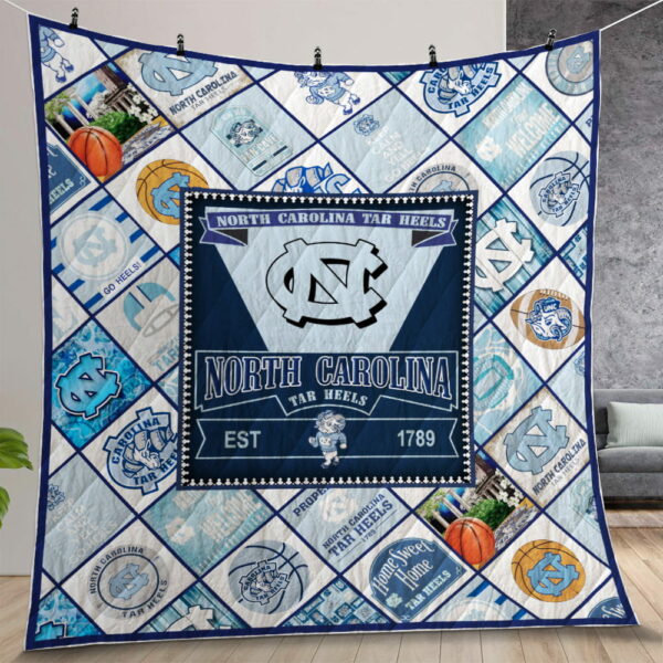 North Carolina Tar Heels Quilt Gift For Christmas Birthday Thanksgiving Version 2