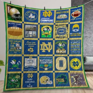 Notre Dame Fighting Irish Version 3D Quilt Gift For Christmas Birthday Thanksgiving