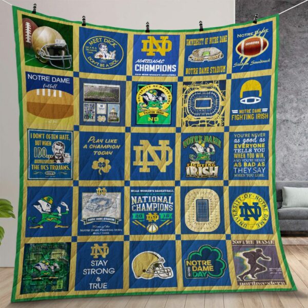 Notre Dame Fighting Irish Version 3D Quilt Gift For Christmas Birthday Thanksgiving