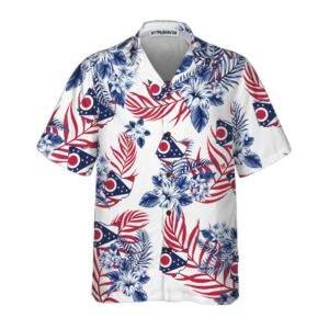 Ohio Proud Hawaiian Shirt Floral Ohio Flag Hawaiian Shirt Proud Ohio State Shirt For Men And Women 3