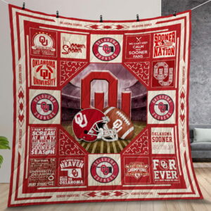 Oklahoma Sooner Quilt Gift For Christmas Birthday Thanksgiving Version 1
