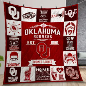 Oklahoma Sooner Quilt Gift For Christmas Birthday Thanksgiving Version 3