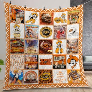 Oklahoma State Cowboys Quilt Gift For Christmas Birthday Thanksgiving Version 2