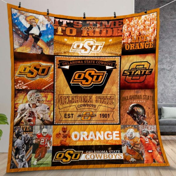 Oklahoma State Cowboys Quilt Gift For Christmas Birthday Thanksgiving Version 3