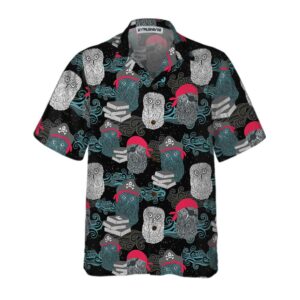 Owl Pirates Hawaiian Shirt Cool Pirate Shirt For Adults Pirate Pattern Shirt For Men 3