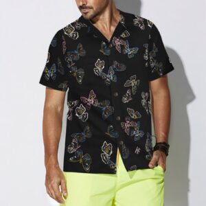 Paint Brush Butterflies Shirt For Men Paint Hawaiian Shirt 4