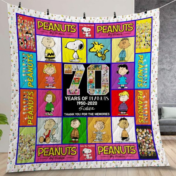 Peanuts 70 Years Quilt Gift For Christmas Birthday Thanksgiving
