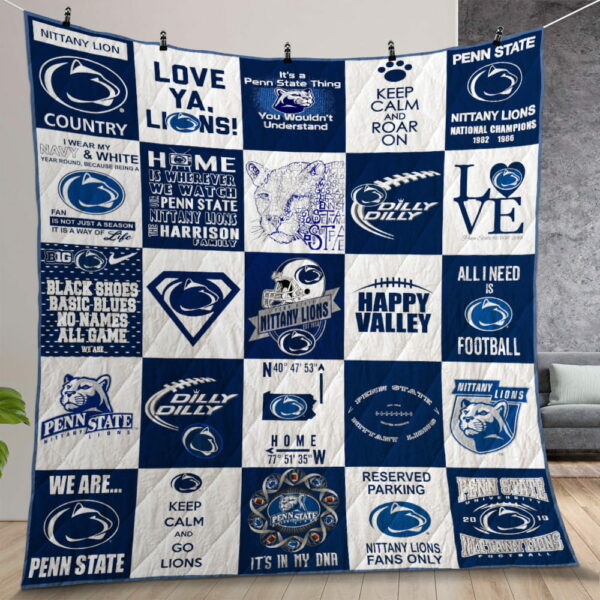Penn State Nittany Lions Quilt Gift For Christmas Birthday Thanksgiving Version 2